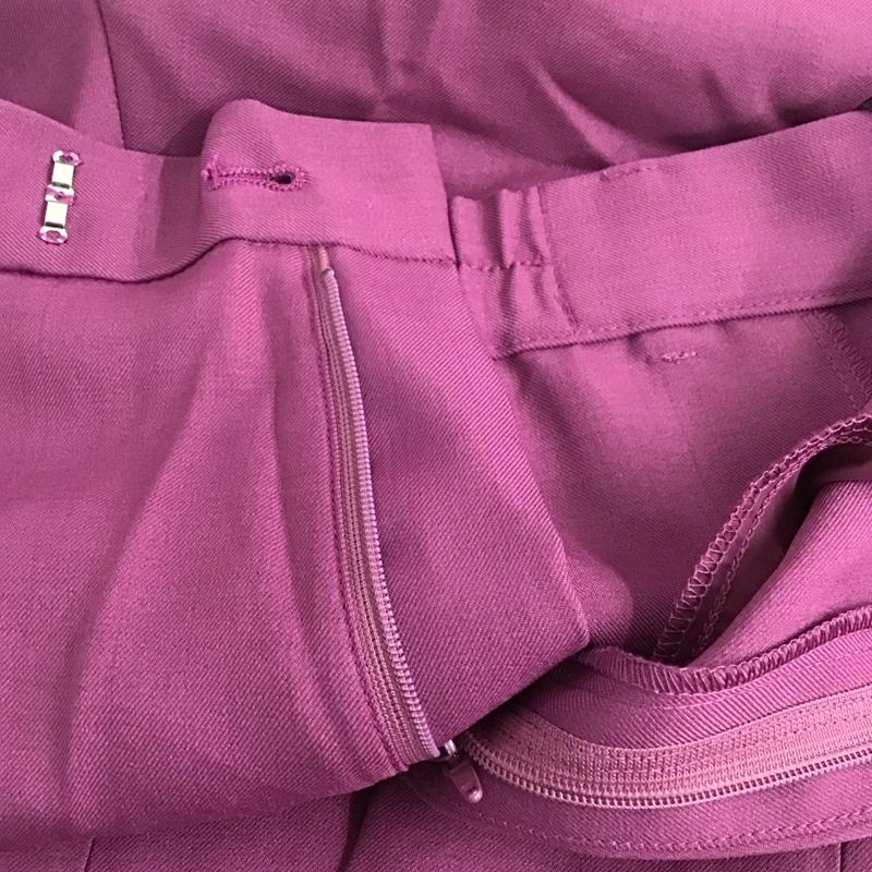 ローリーズファーム LOWRYS FARM パンツ スラックス スラックスパンツ スリムパンツ センタータックパンツ M 無地 紫 / パープル /  レディース USED 古着 中古 10145393