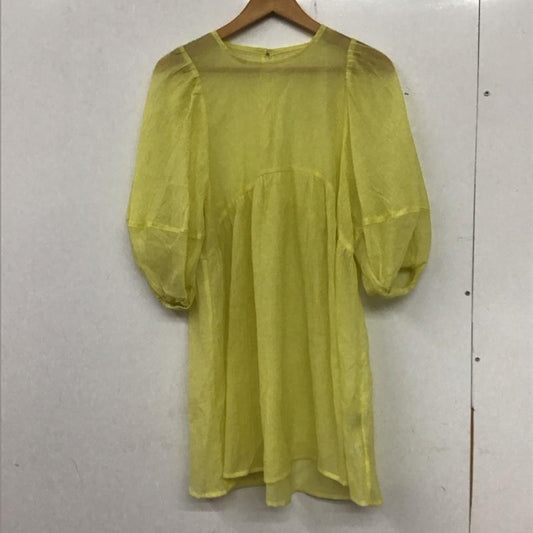 セレクトモカ select MOCA カットソー 半袖 半袖カットソー パフスリーブ フレア FREE 無地 黄 / イエロー /  レディース USED 古着 中古 10135615