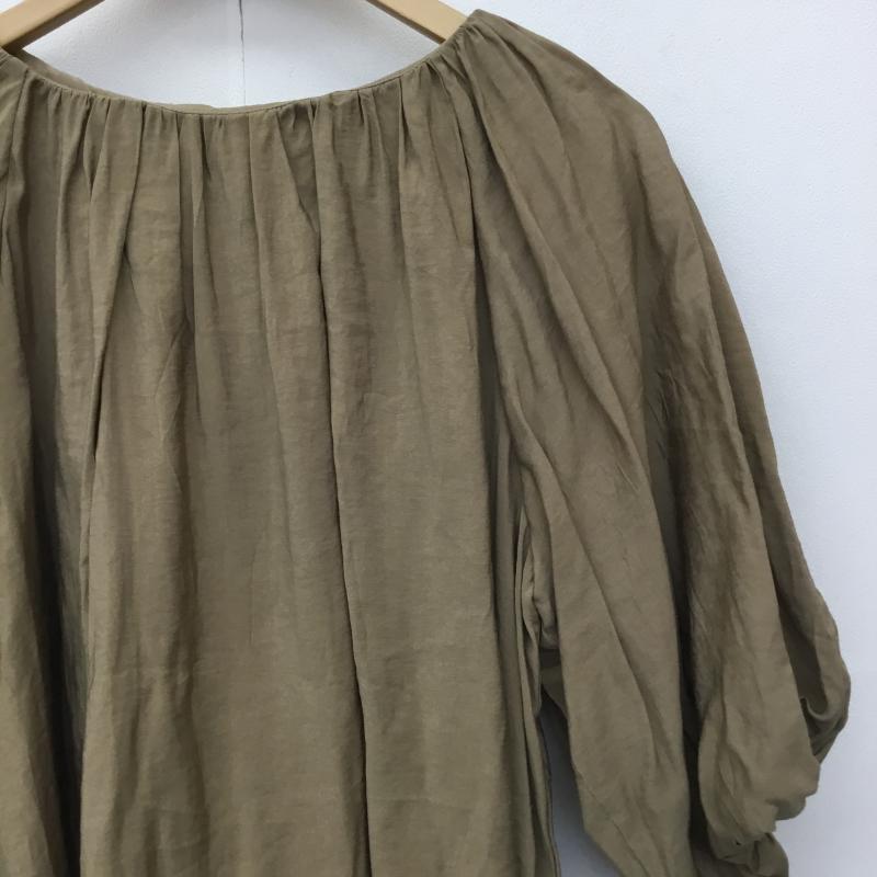 オペークドットクリップ OPAQUE.CLIP カットソー 七分袖 M 無地 茶 / ブラウン /  レディース USED 古着 中古 10137597