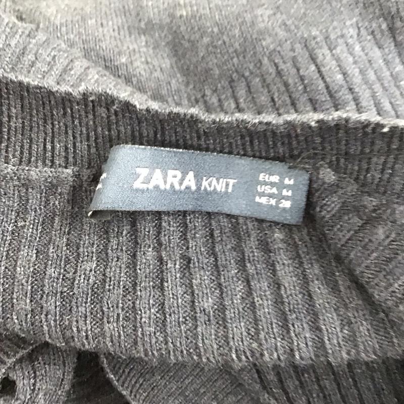 ザラ ZARA カーディガン 長袖 5507 106 407 Vネック ロング丈 M 無地 紺 / ネイビー /  レディース USED 古着 中古 10122489