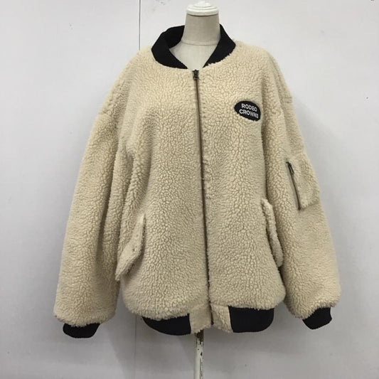 ロデオクラウンズ Rodeo Crowns ジャケット、上着 ジャケット、ブレザー 420DAA30-0860 2020年秋冬モデル フリースブルゾン アウター M ロゴ、文字 オフホワイト / オフホワイト /  レディース USED 古着 中古 10120413