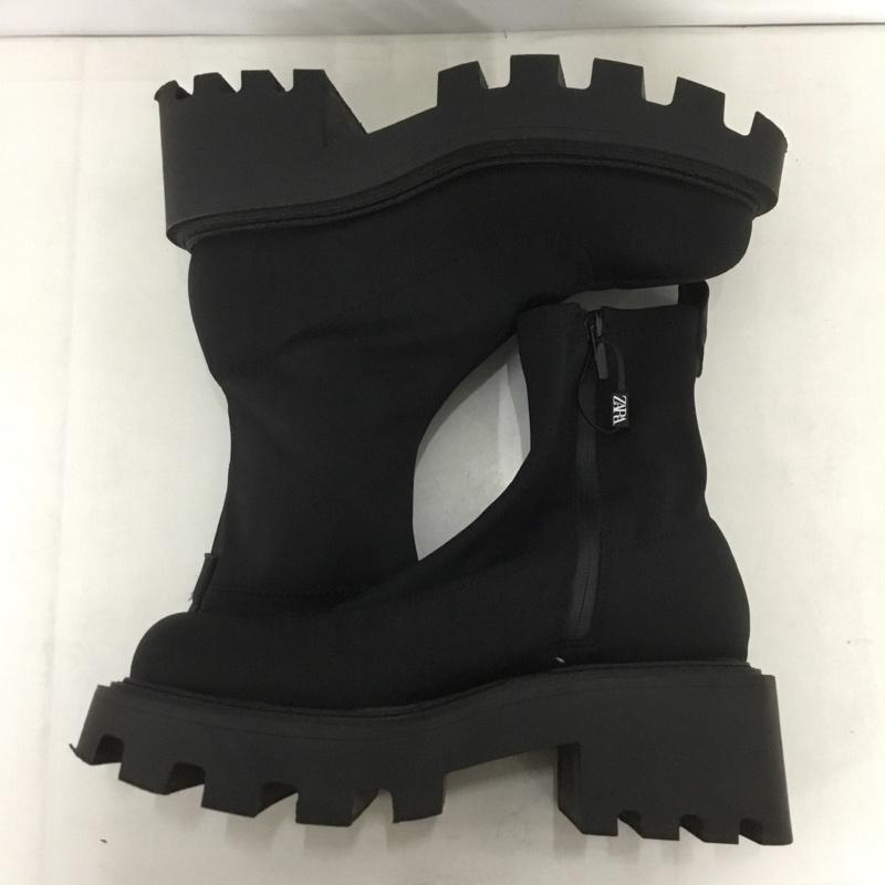 ザラ ZARA ブーツ 一般 3125 010 800 EU37 無地 黒 / ブラック /  レディース USED 古着 中古 10139446