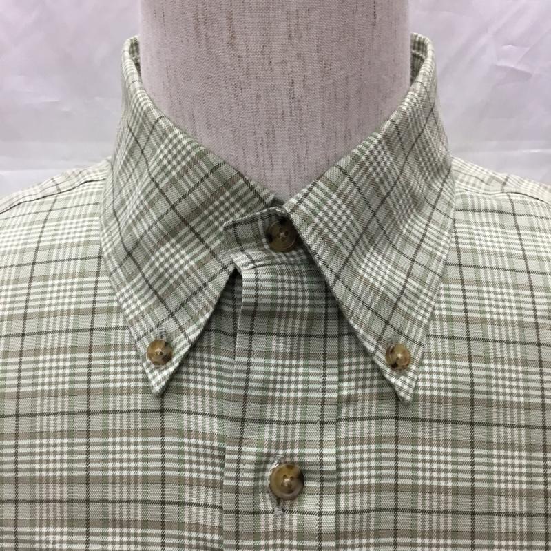 ブルックスブラザーズ BROOKS BROTHERS シャツ、ブラウス 長袖 ボタンダウン M チェック カーキ / カーキ /  メンズ USED 古着 中古 10111366
