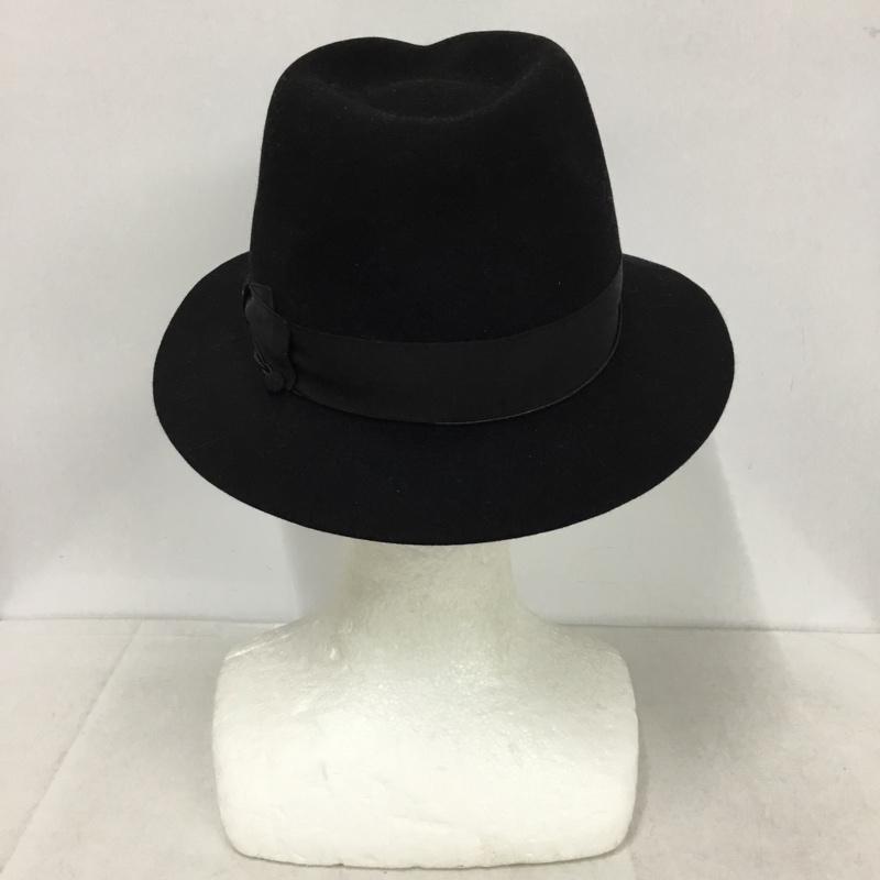 ボルサリーノ Borsalino 帽子 ハット 中折れ帽 ソフトハット イタリア製 無地 黒 / ブラック /  メンズ USED 古着 中古 10143668