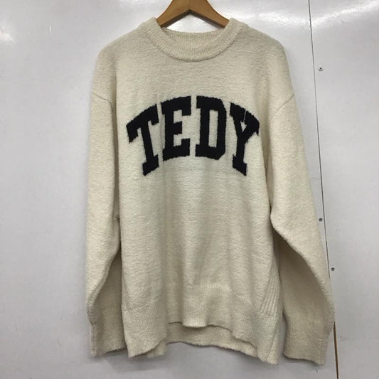 ジェントロテディ GENTLO TEDY ニット、セーター 長袖 M ロゴ、文字 白 / ホワイト /  メンズ USED 古着 中古 10144666