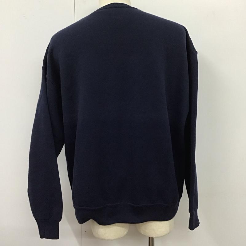 古着 USED トレーナー 長袖 長袖トレーナー スウェット クルーネック リブスウェットカットソー 古着 XL ロゴ、文字 紺 / ネイビー /  メンズ USED 古着 中古 10124702