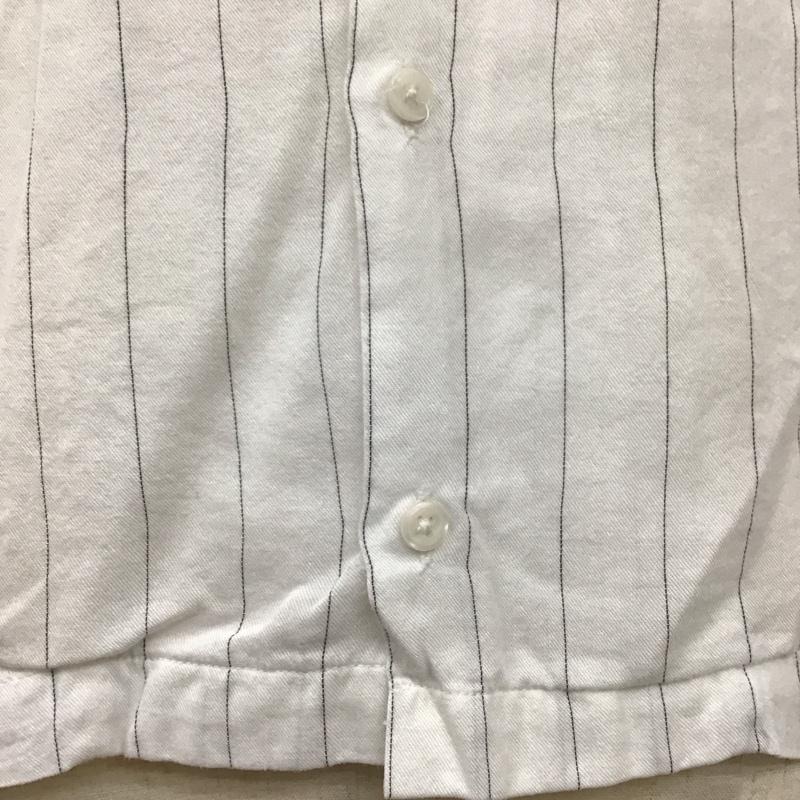 サタデーズサーフニューヨークシティー SATURDAYS SURF NYC シャツ、ブラウス 半袖 BBG-5715-B オープンカラーシャツ 開襟 XS ストライプ 白 / ホワイト / X 黒 / ブラック /  メンズ USED 古着 中古 10113087