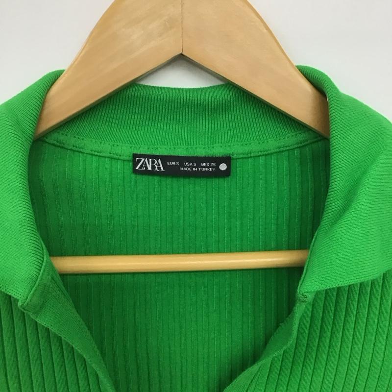 ザラ ZARA ワンピース ロングスカート 4886 426 527 スキッパー 半袖 リブ S 無地 緑 / グリーン /  レディース USED 古着 中古 10147153