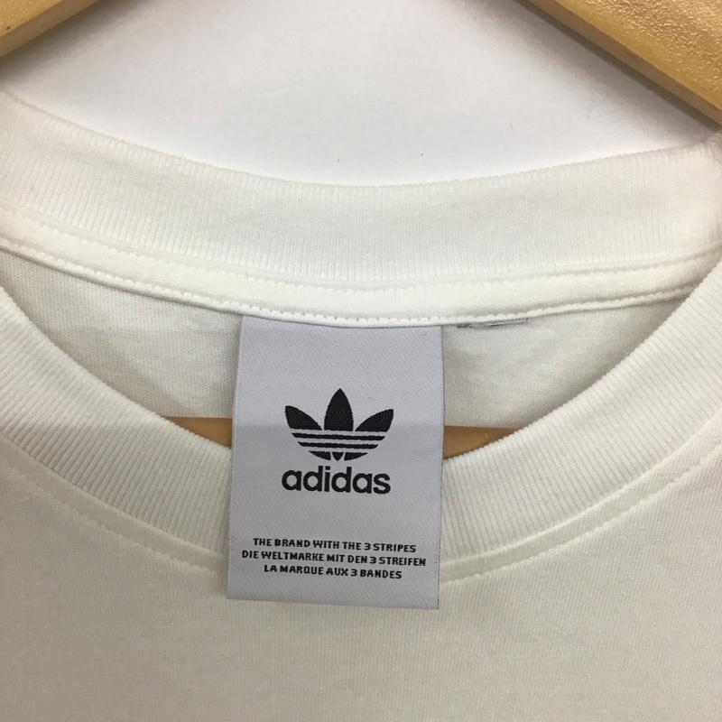アディダス adidas Tシャツ 半袖 半袖カットソー プリントTシャツ クルーネックカットソー プリント 白 / ホワイト /  メンズ USED 古着 中古 10133704