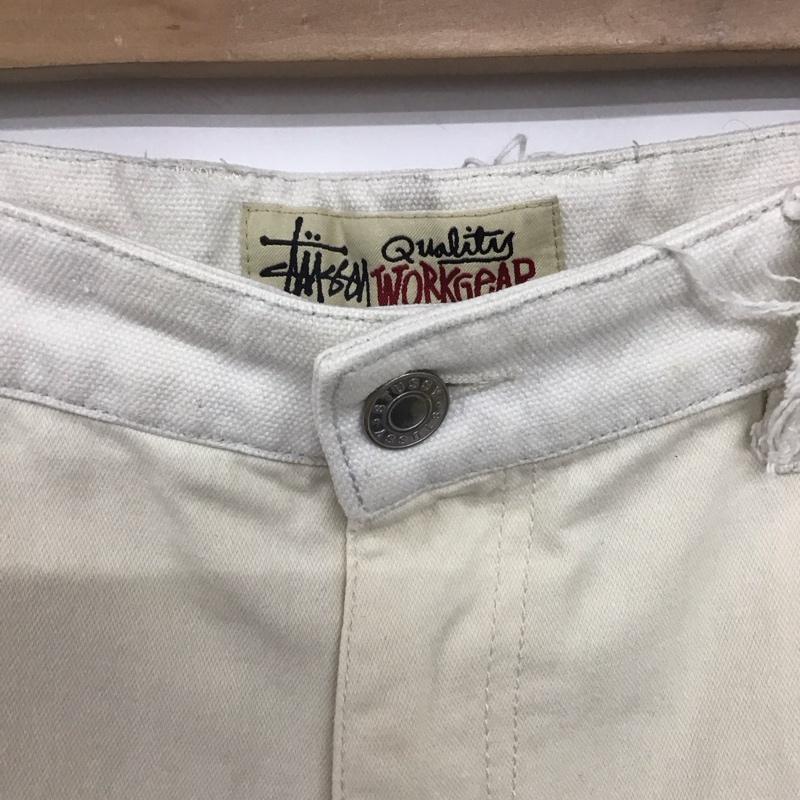 ステューシー STUSSY パンツ ワークパンツ、ペインターパンツ ダブルニー 36 ワンポイント 白 / ホワイト / X オフホワイト / オフホワイト /  メンズ USED 古着 中古 10146350