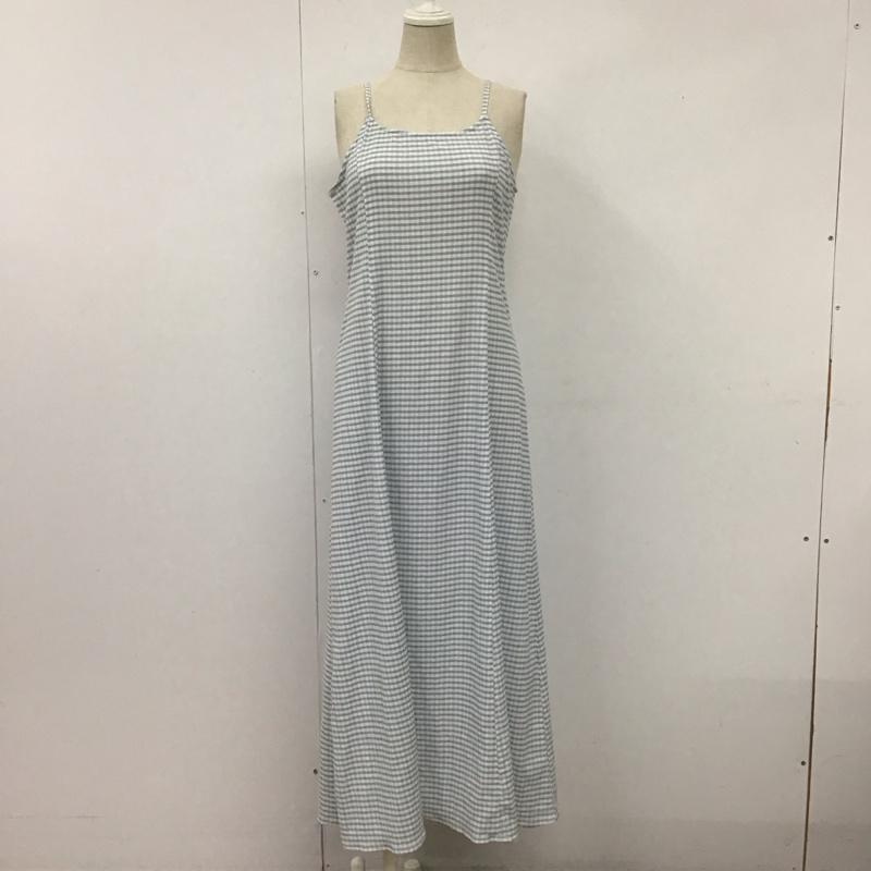 ナイスクラップ NICE CLAUP ワンピース ロングスカート FREE チェック 白 / ホワイト / X 水色 / ライトブルー /  レディース USED 古着 中古 10108629