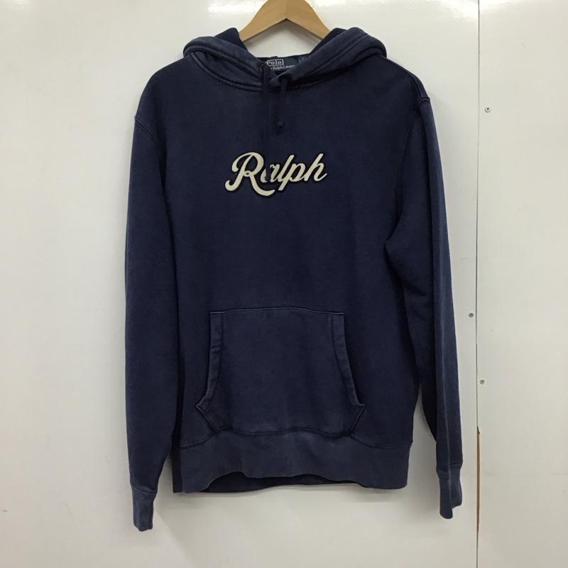 ポロバイラルフローレン Polo by RALPH LAUREN パーカー 長袖 長袖パーカー プルオーバーパーカー スウェット L ロゴ、文字 紺 / ネイビー /  メンズ USED 古着 中古 10150067