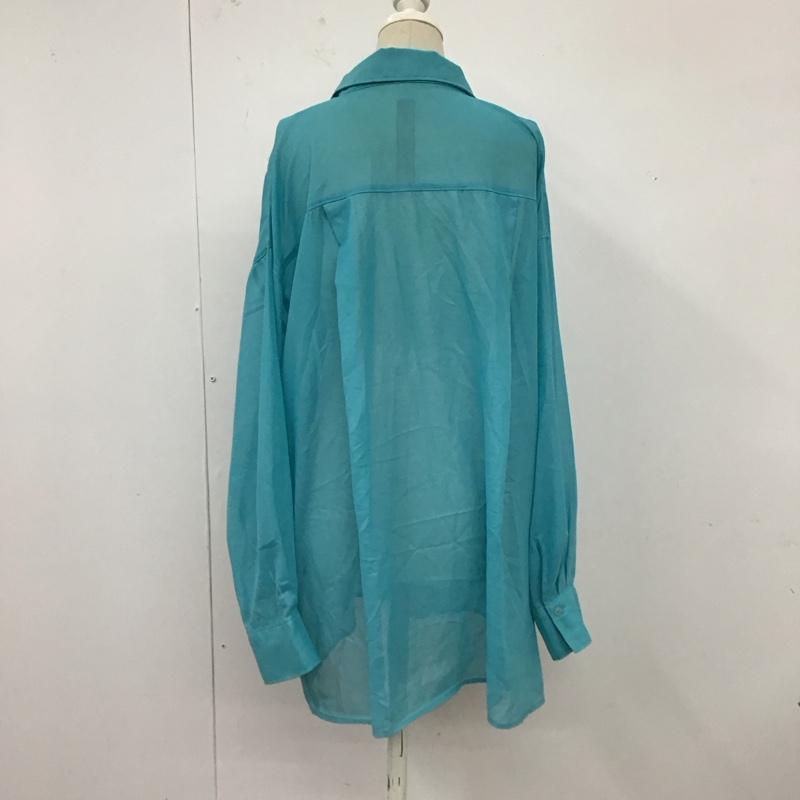 ジーナシス JEANASIS シャツ、ブラウス 長袖 js064031mc アソートシアーシャツ FREE 無地 水色 / ライトブルー /  レディース USED 古着 中古 10121185