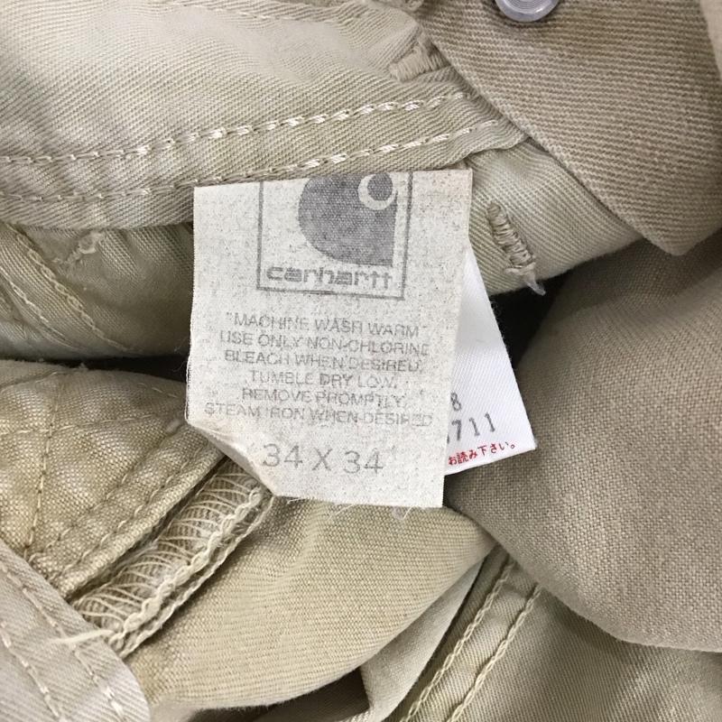 カーハート Carhartt サロペット・オーバーオール サロペット、オーバーオール 0070 E520-0711 コットン 日本製 34×34 ロゴ、文字 ベージュ / ベージュ /  メンズ USED 古着 中古 10107646