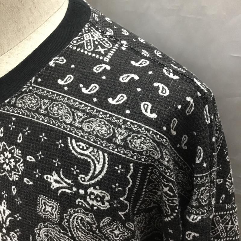 ナノユニバース nano・universe Tシャツ 半袖 668-1124048 半袖Tシャツ プリントTシャツ M 総柄 黒 / ブラック /  メンズ USED 古着 中古 10115773