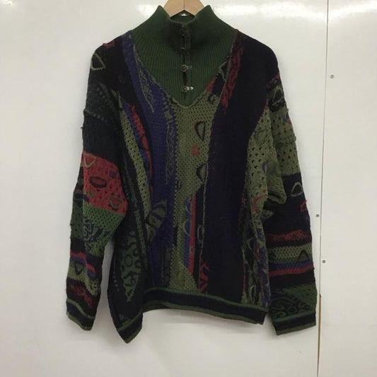 クージ COOGI ニット、セーター 長袖 長袖ニットカットソー スタンドネック セーター M プリント マルチカラー / マルチカラー /  メンズ USED 古着 中古 10138430