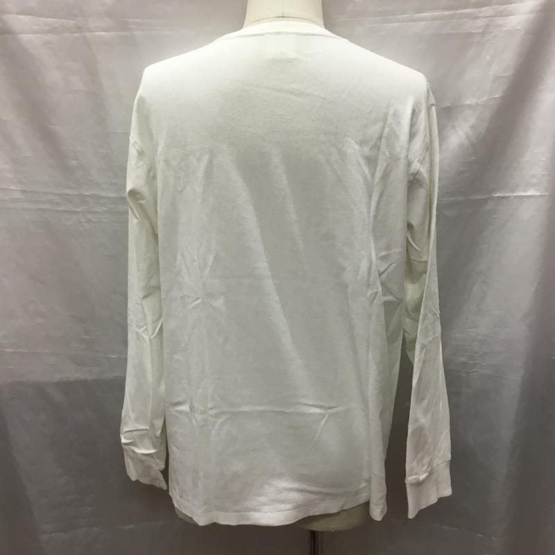 アベイシングエイプ A BATHING APE Tシャツ 長袖 ロンT クルーネック プリント APE HEAD L ロゴ、文字 白 / ホワイト /  メンズ USED 古着 中古 10119807