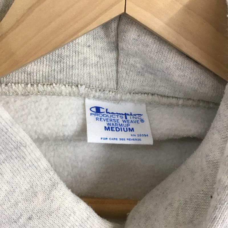 チャンピオン Champion パーカー 長袖 C3-L107 REVERSE WEAVE プルオーバー 裏起毛 M ロゴ、文字 アイボリー / アイボリー /  メンズ USED 古着 中古 10108577
