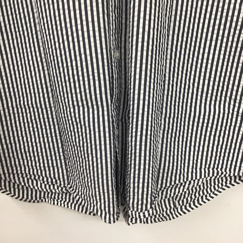 ランズエンド LANDS END シャツ、ブラウス 半袖 半袖シャツ ストライプシャツ ボタンダウンシャツ L ストライプ 白 / ホワイト / X 紺 / ネイビー /  メンズ USED 古着 中古 10135488