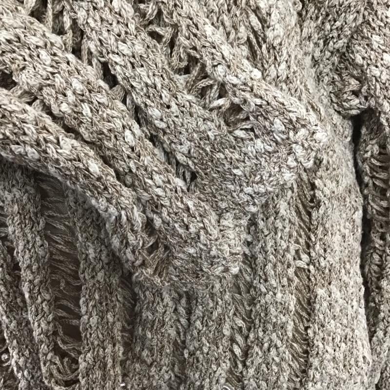 ザラ ZARA ニット、セーター 長袖 6771 059 450 ローゲージ 透かし編み M 無地 茶 / ブラウン /  レディース USED 古着 中古 10119625