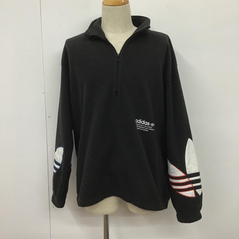 アディダス adidas ジャケット、上着 ジャケット、ブレザー GN8043 TricolorPolarFleece12ZipHoodie 長袖フリースジャケット ジップアップ ロゴ、文字 黒 / ブラック /  メンズ USED 古着 中古 10105583