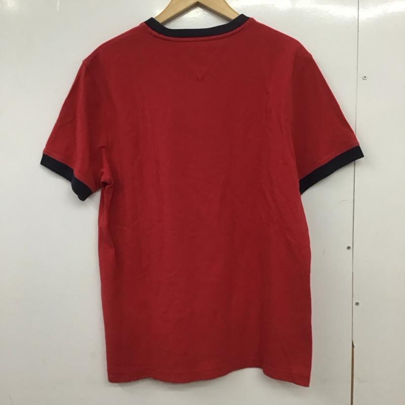 トミーヒルフィガー TOMMY HILFIGER Tシャツ 半袖 半袖カットソー プリントTシャツ クルーネックカットソー L ロゴ、文字 赤 / レッド /  メンズ USED 古着 中古 10148748