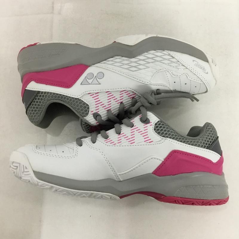 ヨネックス YONEX スニーカー スニーカー SHT103 テニスシューズ パワークッション103 箱有 23.5cm 23.5cm ロゴ、文字 白 / ホワイト / X 灰 / グレー / X 桃 / ピンク /  レディース USED 古着 中古 10147965