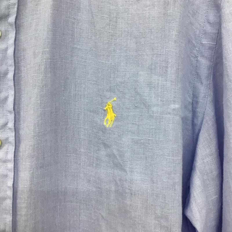 ポロバイラルフローレン Polo by RALPH LAUREN シャツ、ブラウス 長袖 長袖シャツ 無地シャツ カラーシャツ ボタンダウンシャツ M ロゴ、文字 水色 / ライトブルー /  メンズ USED 古着 中古 10132315