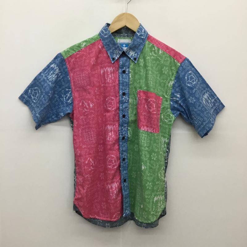 コロンビア Columbia シャツ、ブラウス 半袖 Columbia ペイズリー柄　半袖シャツ　112 PM7376 S バンダナ柄 薄緑 / ライトグリーン / X 青 / ブルー / X マゼンタ / マゼンタ / X 灰 / グレー /  メンズ USED 古着 中古 10127627