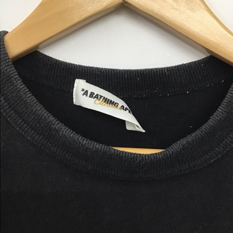 アベイシングエイプ A BATHING APE Tシャツ 半袖 半袖カットソー プリントTシャツ クルーネックカットソー プリント 黒 / ブラック /  メンズ USED 古着 中古 10142629