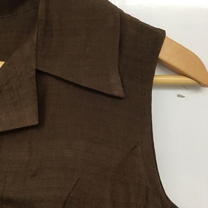 ポールスミス Paul Smith シャツ、ブラウス 半袖 ノースリーブ 無地 茶 / ブラウン /  レディース USED 古着 中古 10146132