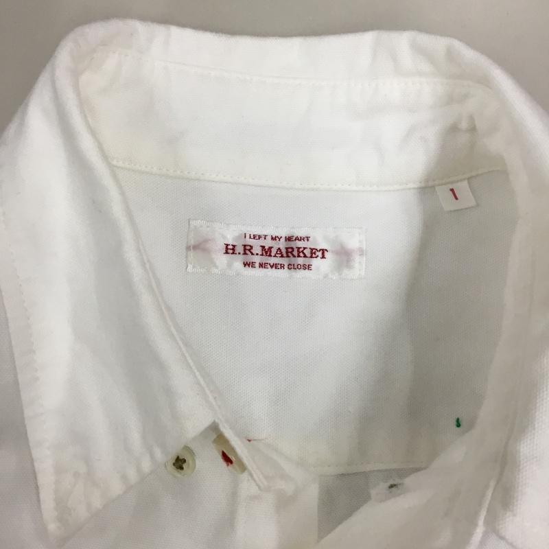 ハリウッドランチマーケット HOLLYWOOD RANCH MARKET シャツ、ブラウス 長袖 長袖シャツ カラーシャツ ポケットシャツ 長袖カットソー 1 ロゴ、文字 白 / ホワイト /  メンズ USED 古着 中古 10116845