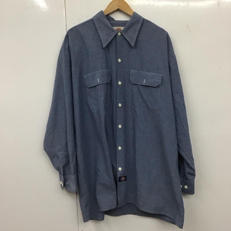ディッキーズ Dickies シャツ、ブラウス 長袖 長袖シャツ 無地シャツ カラーシャツ XL 無地 インディゴ / インディゴ /  メンズ USED 古着 中古 10134699