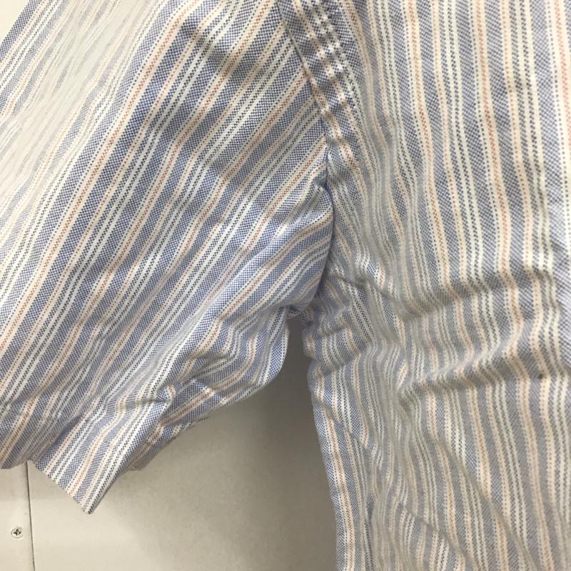 エディーバウアー Eddie Bauer シャツ、ブラウス 半袖 ボタンダウン ストライプ 胸ポケット S ワンポイント 水色 / ライトブルー / X 白 / ホワイト / X 赤 / レッド /  メンズ USED 古着 中古 10112918