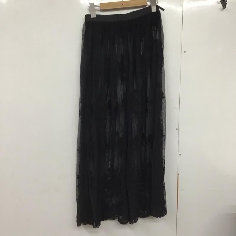 ローリーズファーム LOWRYS FARM スカート ロングスカート ロングスカート フレアスカート カジュアルスカート シースルー FREE 刺繍 黒 / ブラック /  レディース USED 古着 中古 10142684