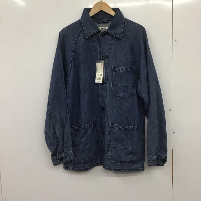 ユニクロ UNIQLO ジャケット、上着 ジャケット、ブレザー 311-457212 ユーティリティデニムジャケット カラージャケット アウター L 無地 インディゴ / インディゴ /  メンズ USED 古着 中古 10138767