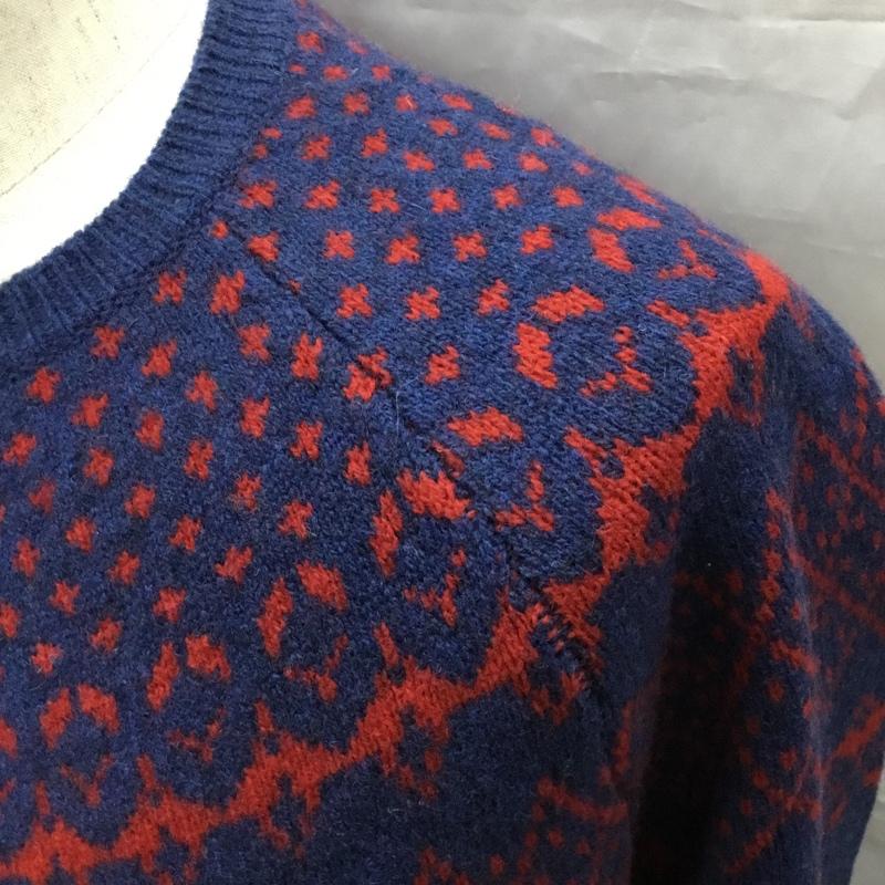 ニューヨーカー ブルー NEWYORKER BLUE ニット、セーター 長袖 長袖ニットカットソー ニット セーター クルーネックニット L 総柄 マルチカラー / マルチカラー /  メンズ USED 古着 中古 10113317