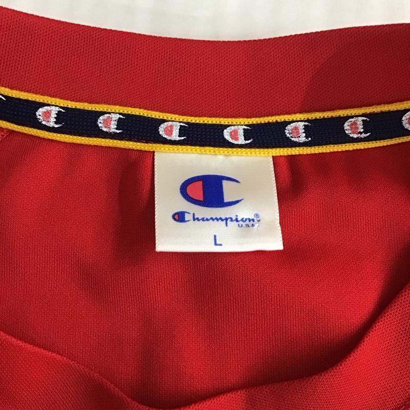 チャンピオン Champion Tシャツ 半袖 L ロゴ、文字 赤 / レッド /  メンズ USED 古着 中古 10116808