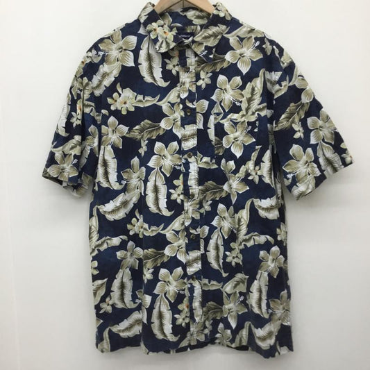 ＵＳフルギ US古着 シャツ、ブラウス 半袖 LL 花柄 X 総柄 紺 / ネイビー / X 白 / ホワイト / X ベージュ / ベージュ /  メンズ USED 古着 中古 10133527