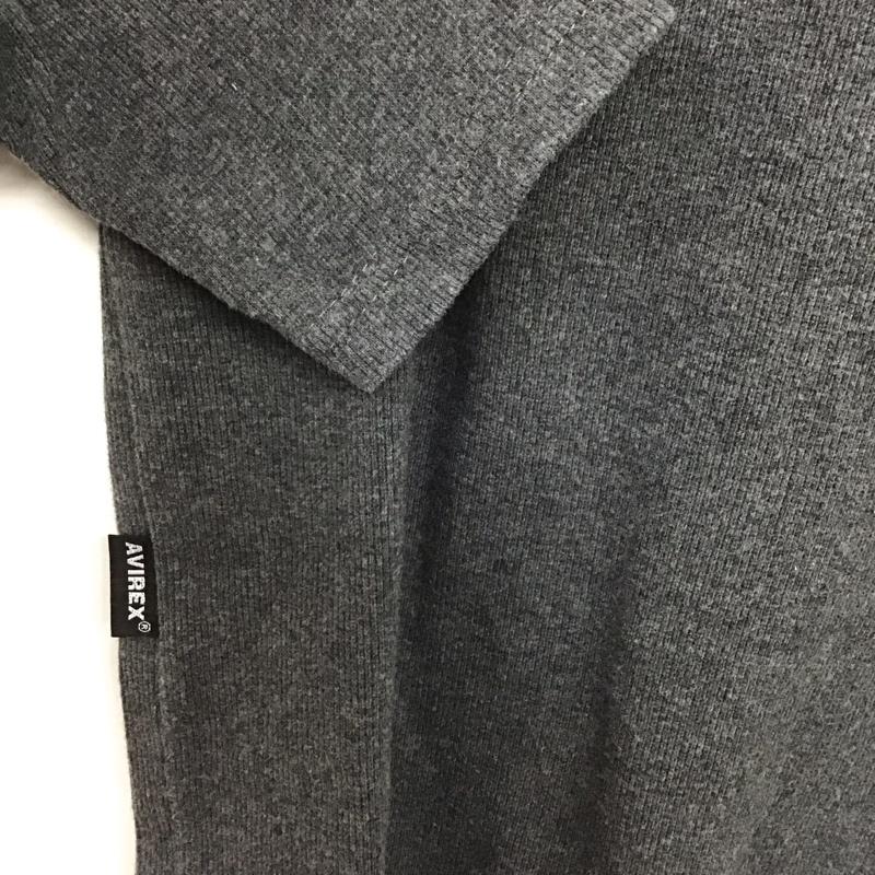 アヴィレックス AVIREX カットソー 長袖 ヘンリーネック M 無地 灰 / グレー /  メンズ USED 古着 中古 10145636