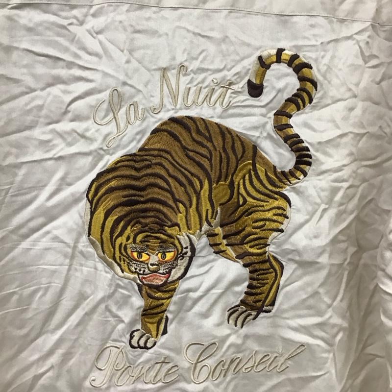 古着 USED シャツ、ブラウス 半袖 半袖シャツ 刺繍シャツ ポケットシャツ XL ロゴ、文字 ベージュ / ベージュ /  メンズ USED 古着 中古 10131608