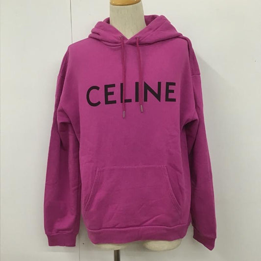 セリーヌ CELINE パーカー 長袖 2y321052h 21SS CLASSICLOGOLOOSESWEATSHIRT エディスリマン パーカー L ロゴ、文字 桃 / ピンク /  メンズ USED 古着 中古 10106204