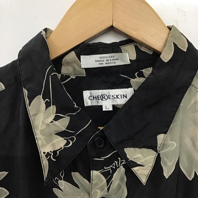 古着 USED シャツ、ブラウス 半袖 半袖シャツ プリントシャツ ポケットシャツ L プリント 黒 / ブラック /  メンズ USED 古着 中古 10137277