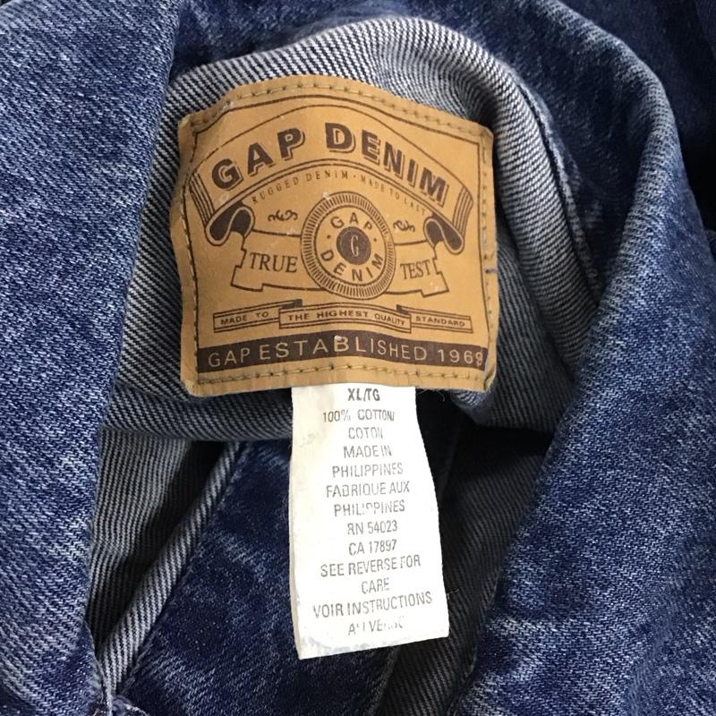 ギャップ GAP ジャケット、上着 ジャケット、ブレザー Gジャン デニムジャケット XL 無地 青 / ブルー /  レディース USED 古着 中古 10117391