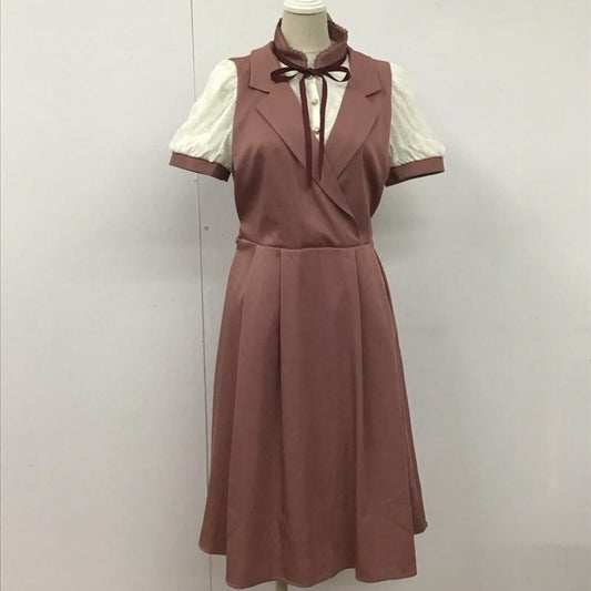 アクシーズファム axes femme ワンピース ロングスカート ロングワンピース 半袖ワンピース フレアスカート ウエスト切り替えワンピース M 無地 白 / ホワイト / X 桃 / ピンク /  レディース USED 古着 中古 10107728