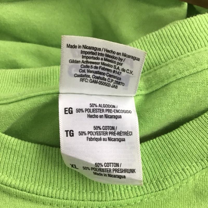 ギルダン GILDAN Tシャツ 半袖 XL ロゴ、文字 X プリント 薄緑 / ライトグリーン /  メンズ USED 古着 中古 10134612