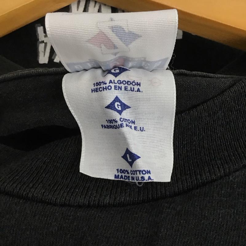 ジャージーズ JERZEES Tシャツ 半袖 半袖カットソー プリントTシャツ クルーネックカットソー L プリント 黒 / ブラック /  メンズ USED 古着 中古 10140710