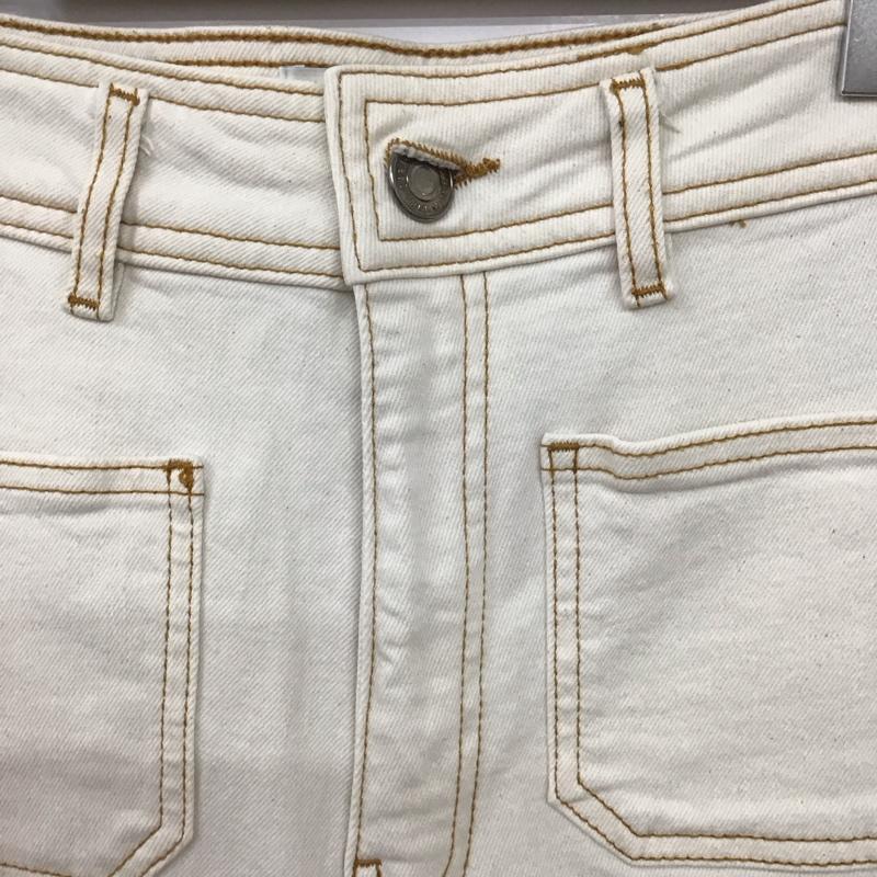 ザラ ZARA パンツ デニム、ジーンズ ワイド 38 無地 白 / ホワイト /  レディース USED 古着 中古 10130309