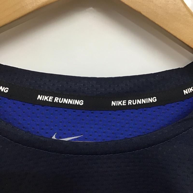 ナイキ NIKE Tシャツ 半袖 AQ4931-492 DRI-FIT パックプリント スポーツウェア トレーニングウェア タグ付き L ロゴ、文字 紺 / ネイビー /  メンズ USED 古着 中古 10135576