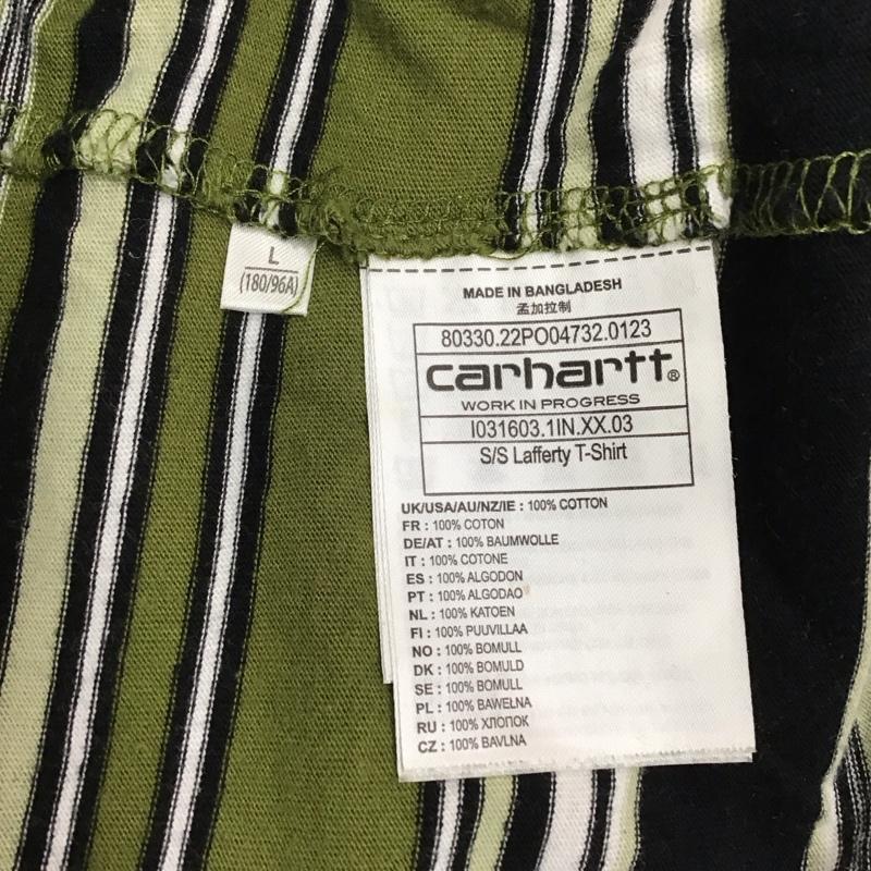 カーハート Carhartt Tシャツ 半袖 I031603 LAFFERTY T-SHIRT マルチボーダー クルーネック L ボーダー柄 マルチカラー / マルチカラー /  メンズ USED 古着 中古 10122614